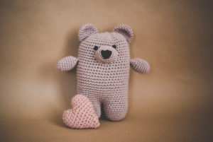 crocheted bear, pink, heart, stilllife crocheted bear, pink, heart, stilllife